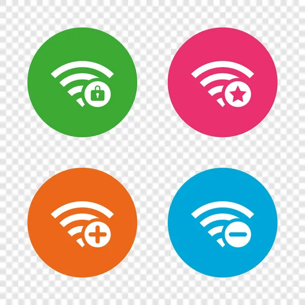 Wifi iconos de red inalámbrica — Vector de stock