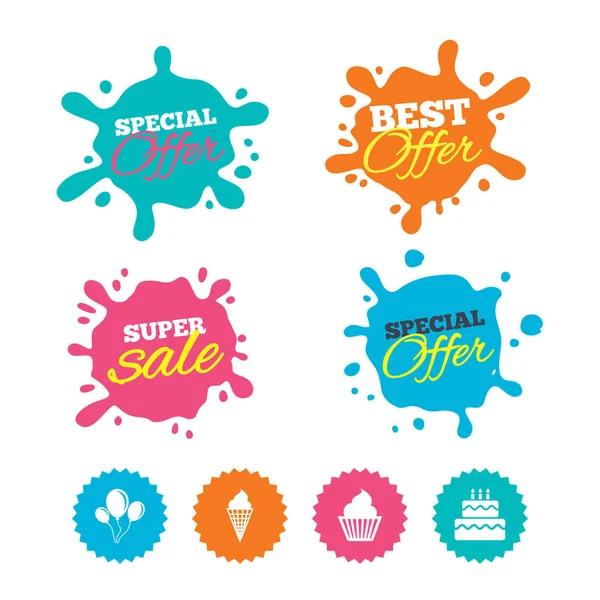 Best offer and sale splash banners. — Stock Vector