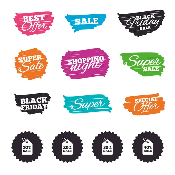 Ink brush sale banners — Stock Vector