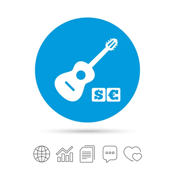 Signo de guitarra acústica icono . — Vector de stock