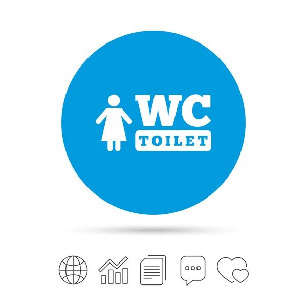 WC mulheres toalete sinal —  Vetores de Stock