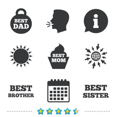 En iyi anne ve baba, kardeş, kardeş simgeler.