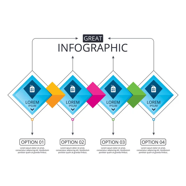Modèle d'organigramme infographique . — Image vectorielle
