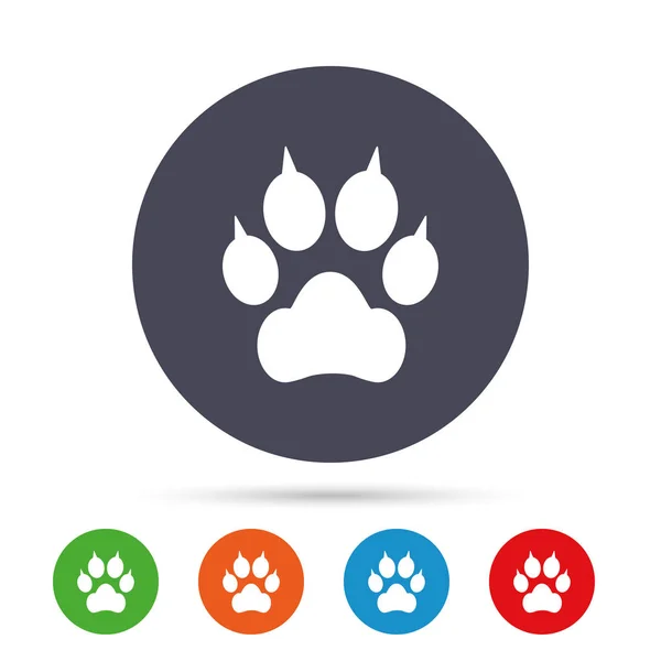 Dog paw icons set — Stock Vector
