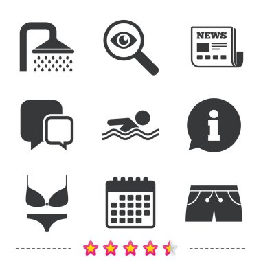 Yüzme Icons set