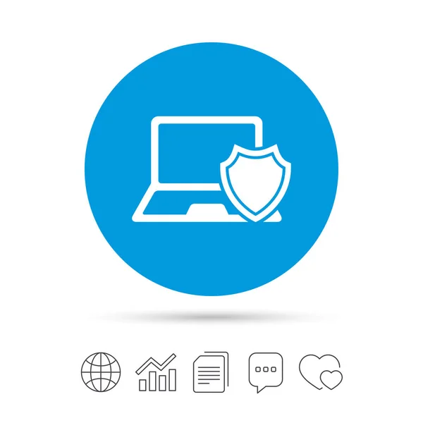 Icona protezione laptop — Vettoriale Stock