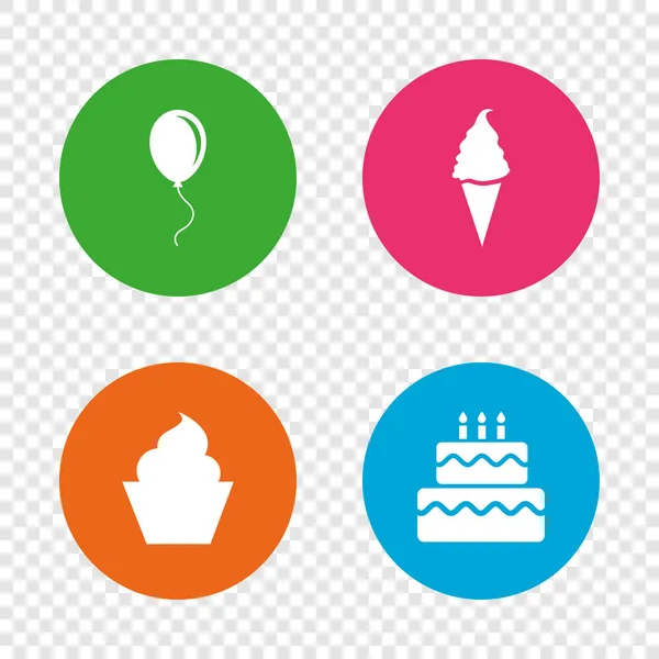 Birthday party icons. — Stock Vector
