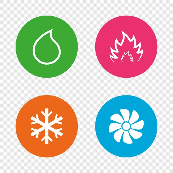 HVAC. Icone di riscaldamento, ventilazione e aria condizionata — Vettoriale Stock