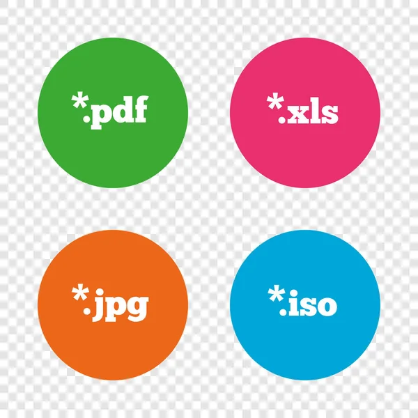 Symbole für Dateierweiterungen — Stockvektor