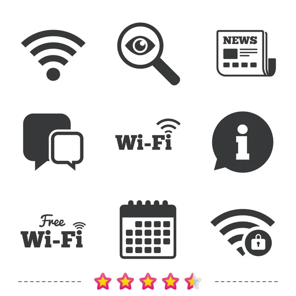 Iconos de red inalámbrica Wifi gratis . — Vector de stock