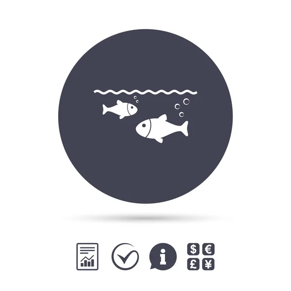 Fish in water icon — Stock Vector