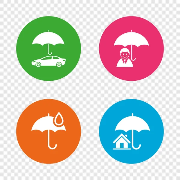 Life, Real estate or Home insurance icons — Stock Vector