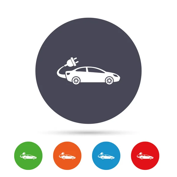 Coche eléctrico iconos conjunto — Vector de stock