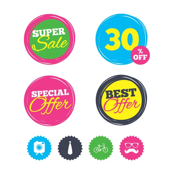 Super sale and best offer stickers. — Stock Vector