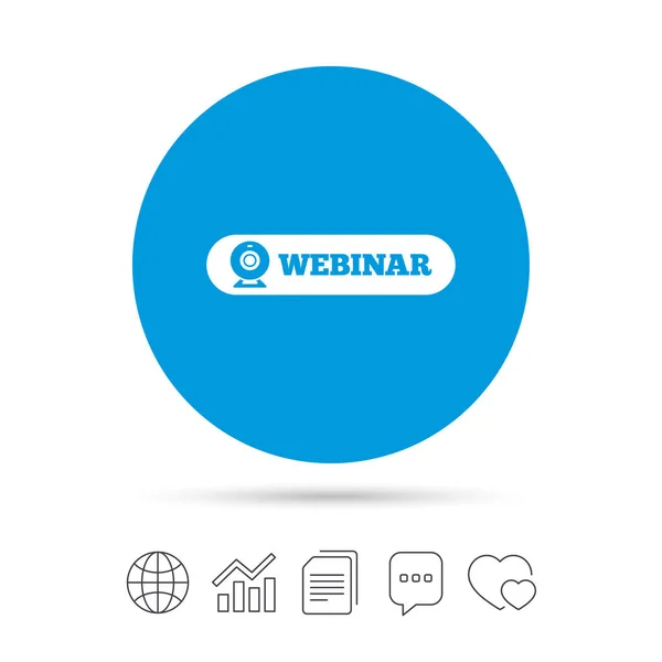 Webinar icono de signo de cámara web . — Archivo Imágenes Vectoriales