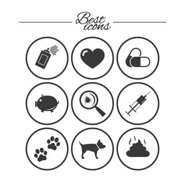 Veterinary, pets icons — Stock Vector