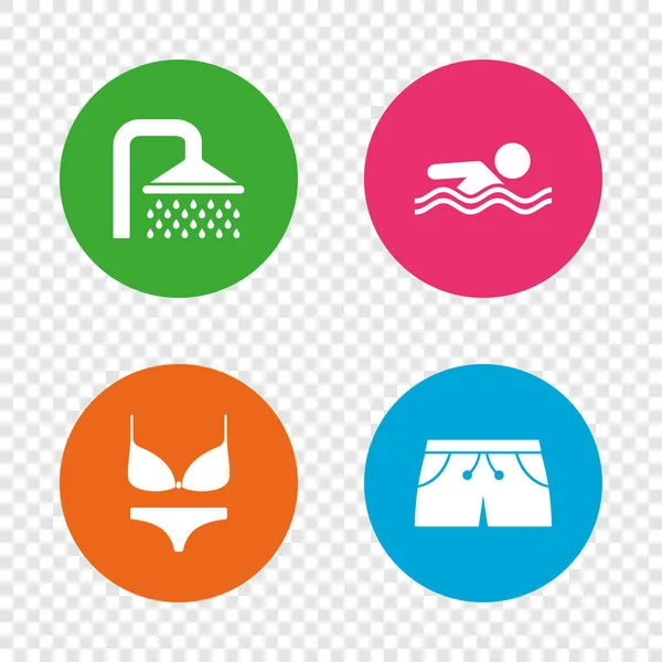 Swimming icons set — Stock Vector