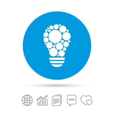 ışık lamba işareti simgesi. ampul ile daire sembolü.