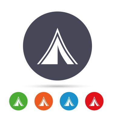 Turist çadır Icons Set