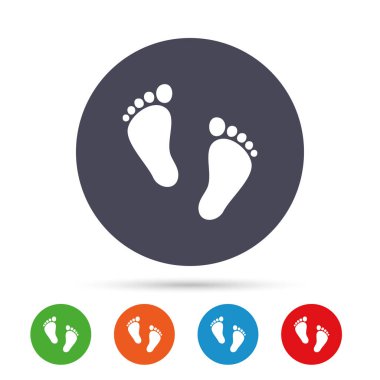 Ayak izleri Icons set çifti çocuk