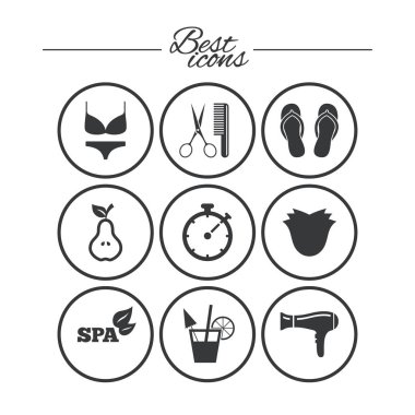 Kuaför, spa Icons set