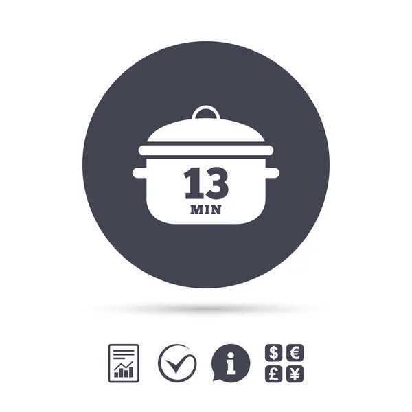 Boil 13 minutes icon — Stock Vector