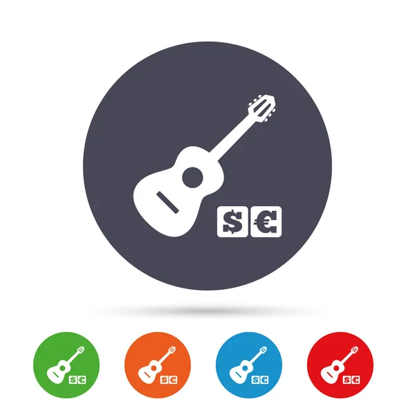 Acoustic guitar icons set — Stock Vector