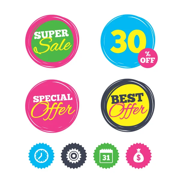 Super sale and best offer stickers. — Stock Vector
