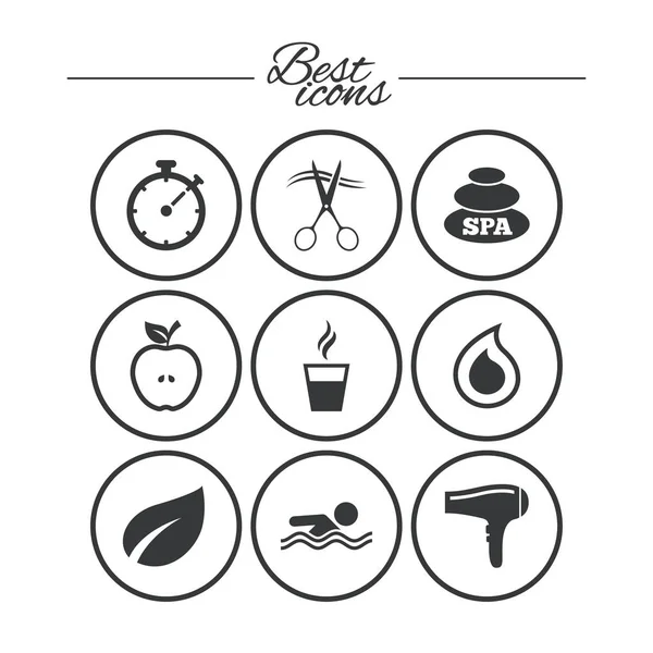 Spa, set de iconos de peluquería — Vector de stock