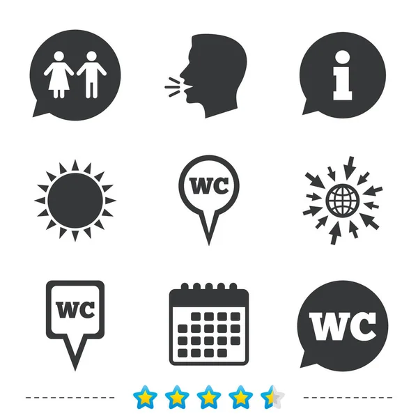 WC Toilet pointer icons — Stock Vector