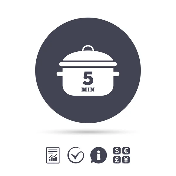 Kook 5 minuten pictogram — Stockvector