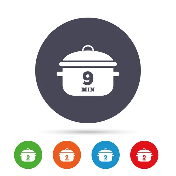 Boil 9 minutes icons set — Stock Vector