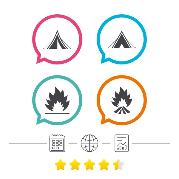 Ensemble d'icônes de tente de camping touristique — Image vectorielle
