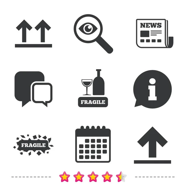 Delicate pakket levering icons — Stockvector