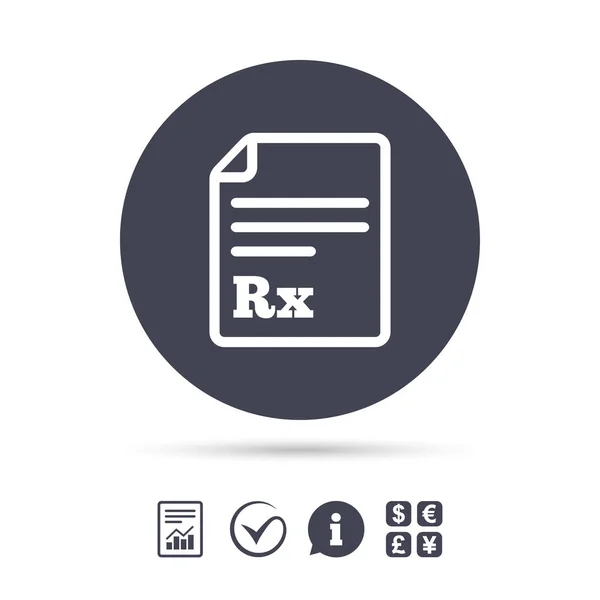 Medisch recept Rx pictogram — Stockvector