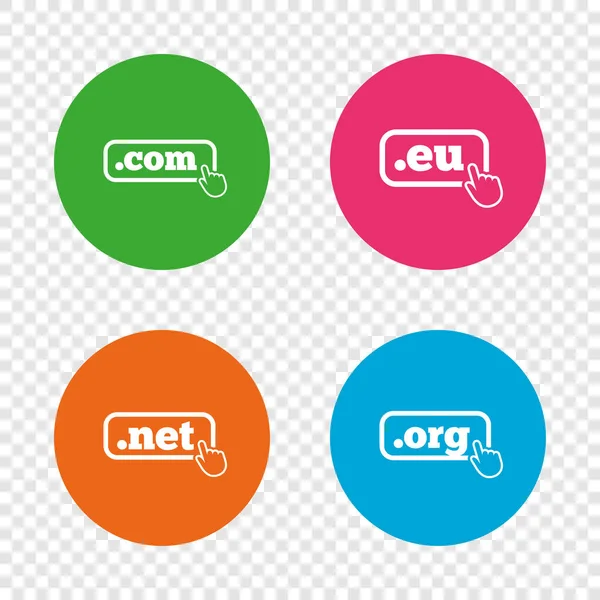 Üst düzey etki alanları Icons set — Stok Vektör