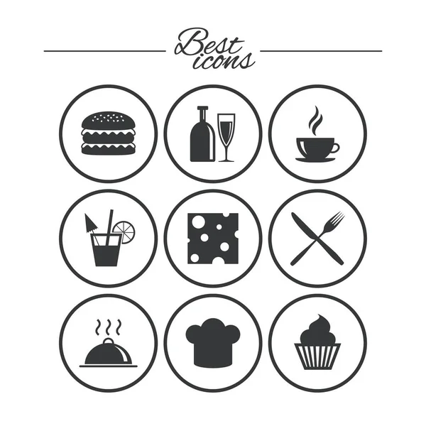 Food, drink icons set — Stock Vector