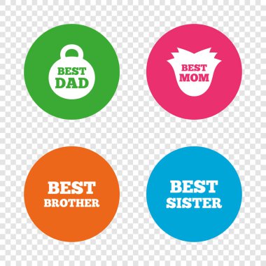 En iyi anne ve baba, kardeş, kardeş simgeler.