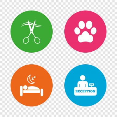 Hotel services icons set