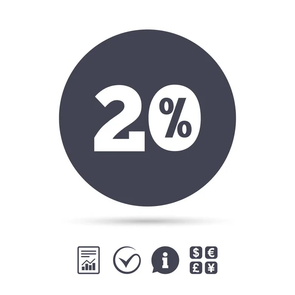 20 percentenkorting pictogram — Stockvector