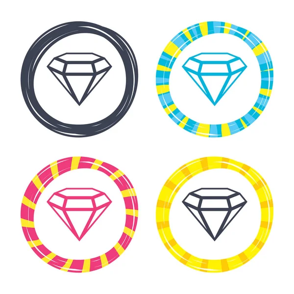 Set de iconos de diamante — Vector de stock