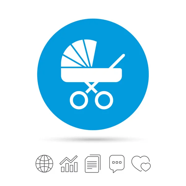 Baby pram stroller icon — Stock Vector