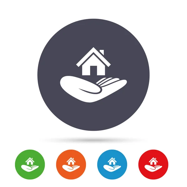Set ikon asuransi rumah - Stok Vektor