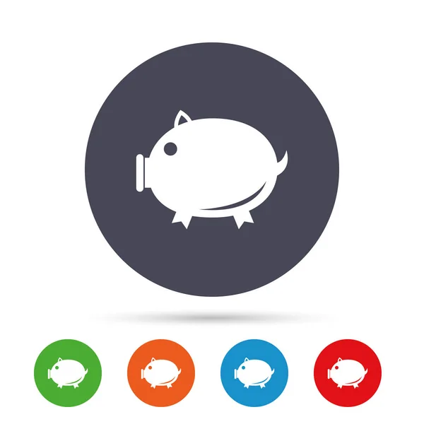 Cerdito banco iconos conjunto — Vector de stock