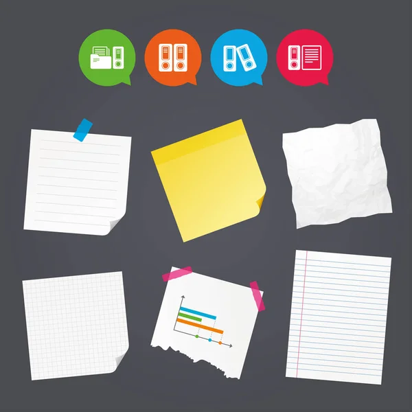 Sticky colorful notes and icons set — Stock Vector