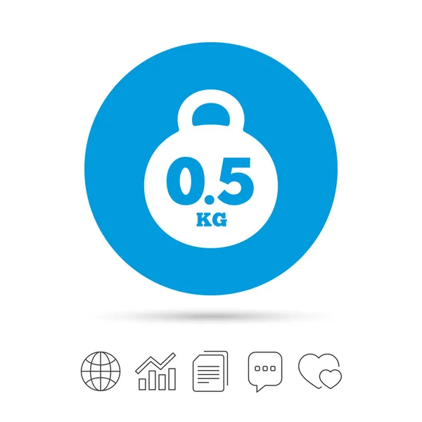 Ícone de 0,5 quilograma (kg) — Vetor de Stock