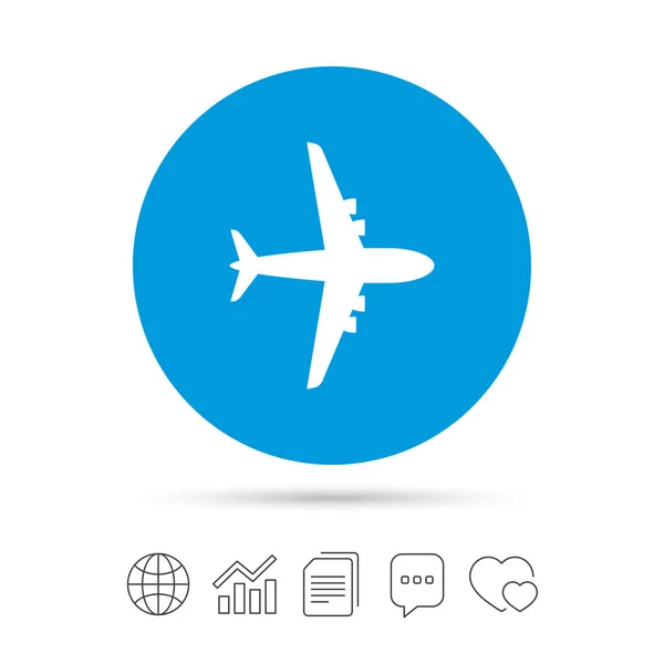 Icono web del avión — Vector de stock