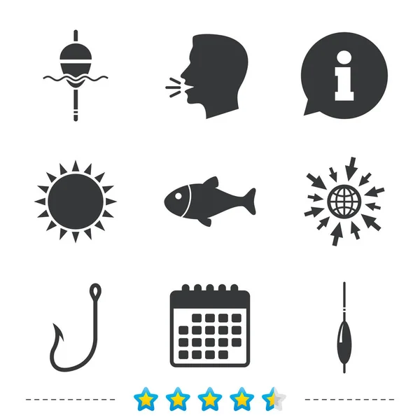 Balıkçılık Icons set — Stok Vektör