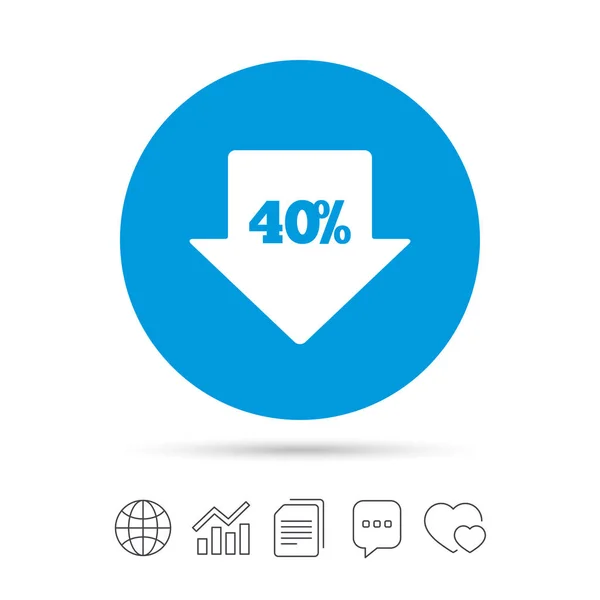 40 percent sale icon — Stock Vector