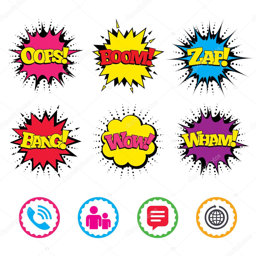 Comic sound effects icons